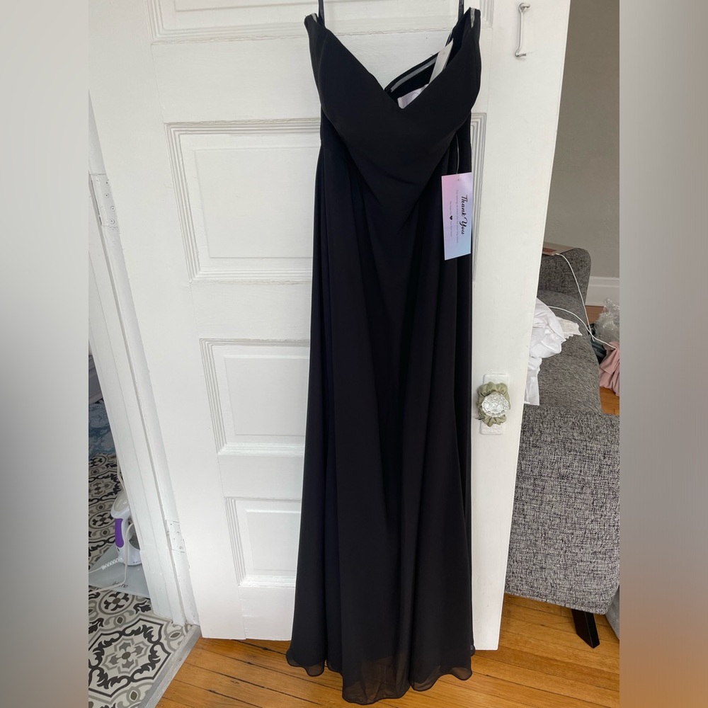 Hayley Paige Strapless Bridesmaid Dress with Lace Top